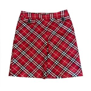 Burberry Red Nova Check Skirt